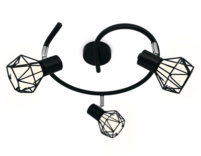 TR8624 Настенно-потолочный спот в стиле лофт TR8624/3 BK/CH черный/хром E27*3 max 40W D330*175