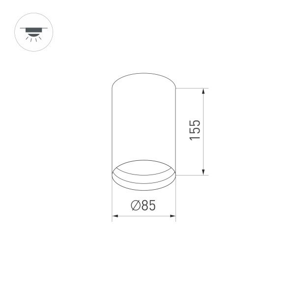 Корпус светильника Arlight SP-Polo-Surface-R85 024251(1)