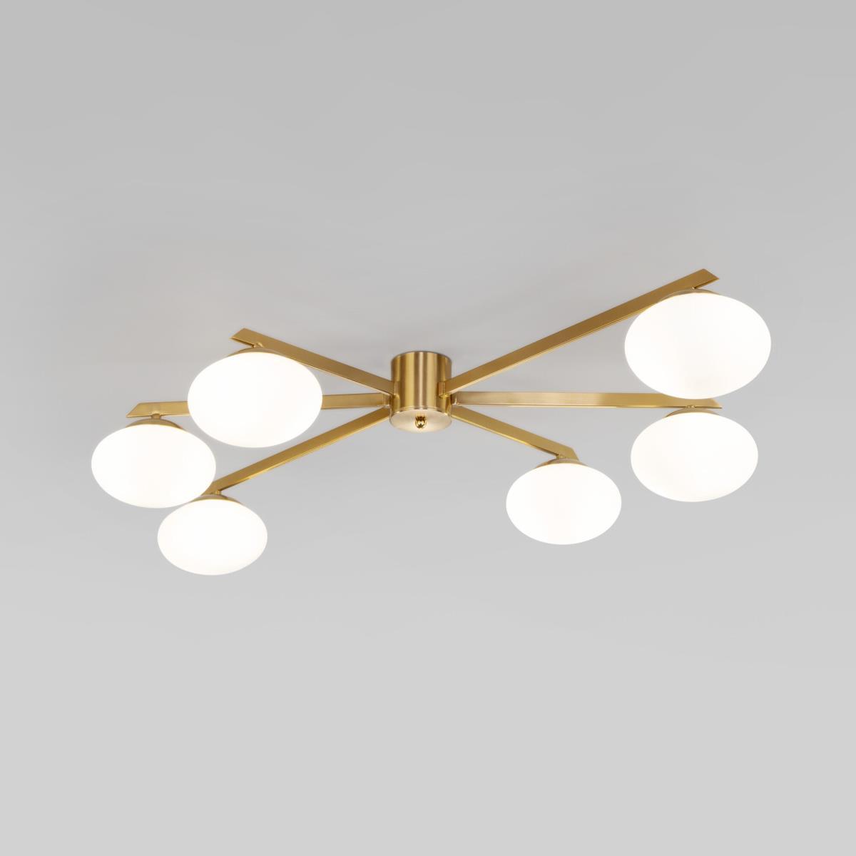 Потолочная люстра Eurosvet Opaline 70220/6 латунь Smart