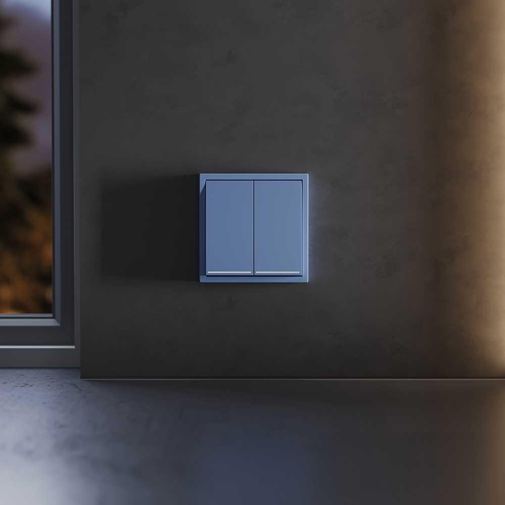 Клавиши для выключателя/переключателя двухклавишного с подсветкой, S70 (деним) Voltum VLS000415