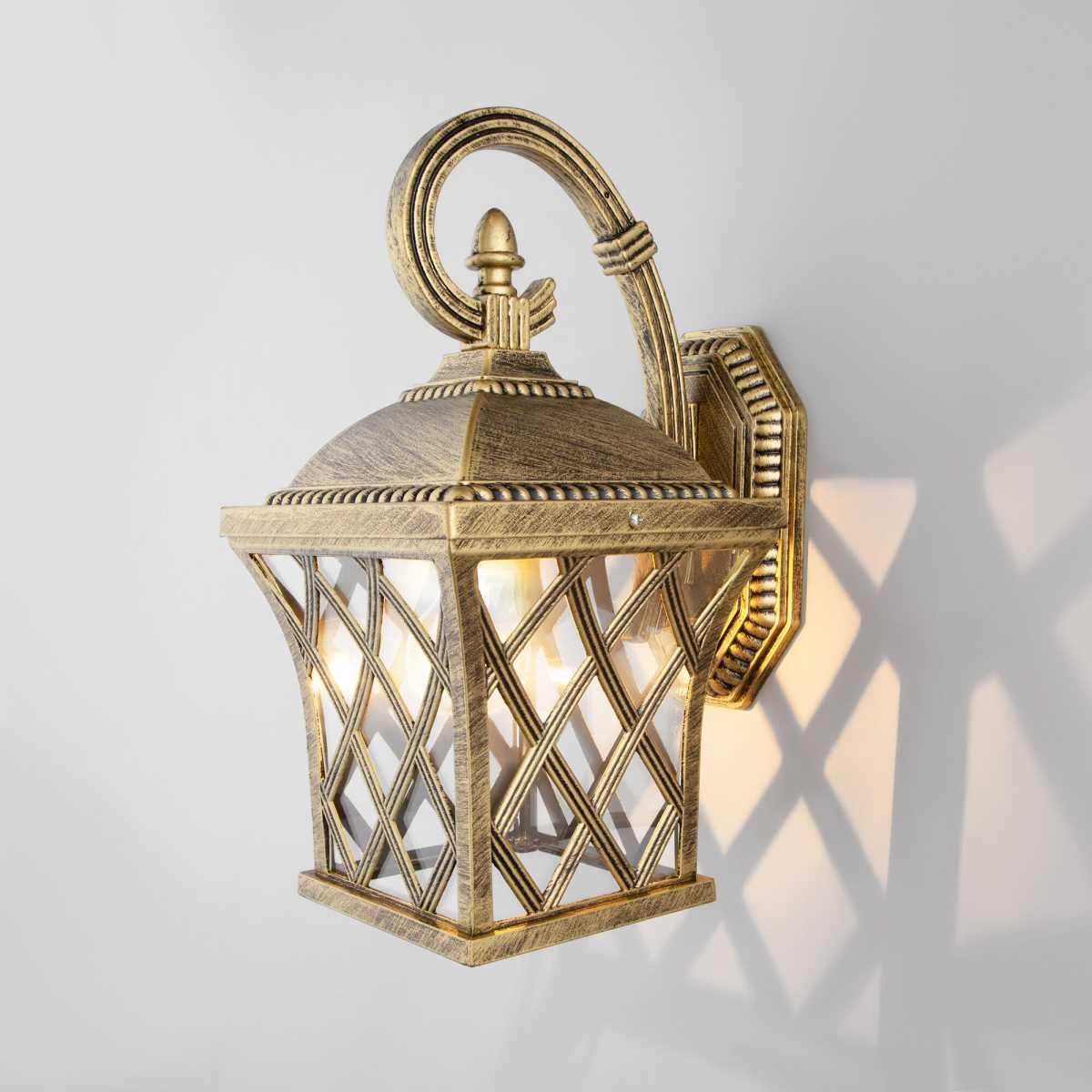 Уличный настенный светильник Elektrostandard Cassiopeya D черное золото a025295