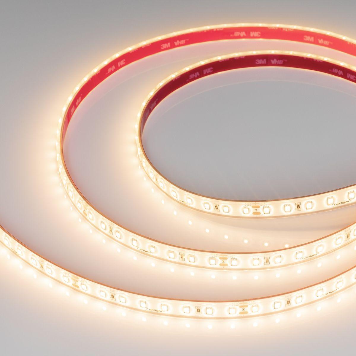 Светодиодная влагозащищенная лента Arlight 4,8W/m 80Led/m 2835SMD теплый белый 5M RTW-PS-A80-12mm 24V Warm3000 045163