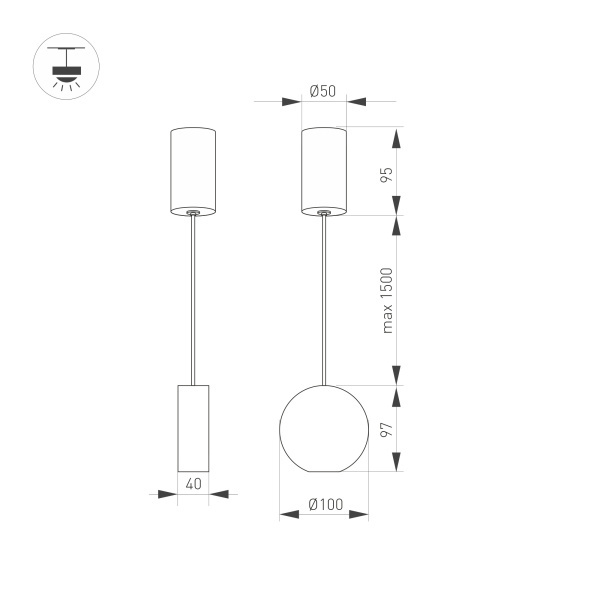 Подвесной светодиодный светильник Arlight SP-Elementa-Roll-R100-9W Warm3000 032769