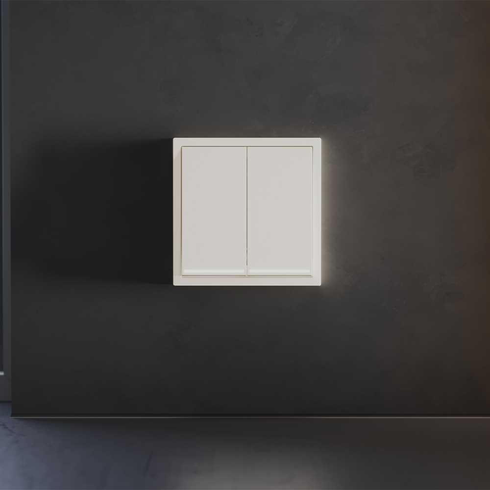 Клавиши для выключателя/переключателя двухклавишного с подсветкой, S70 (хлопок) Voltum VLS000413