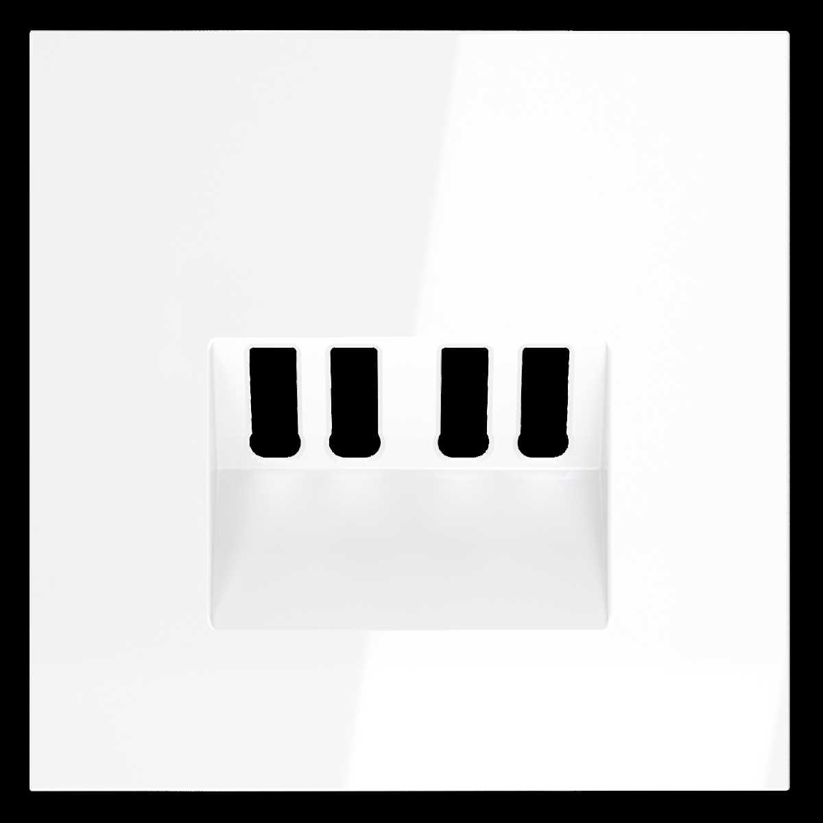 Накладка для розетки акустической 4-местной , S70 (белый глянцевый) Voltum VLS001501