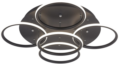 A2500PL-5BK люстра потолочная - черный белый / металл / 1xLED 1x80Вт / L65xW65xH14 / лампа в компл.