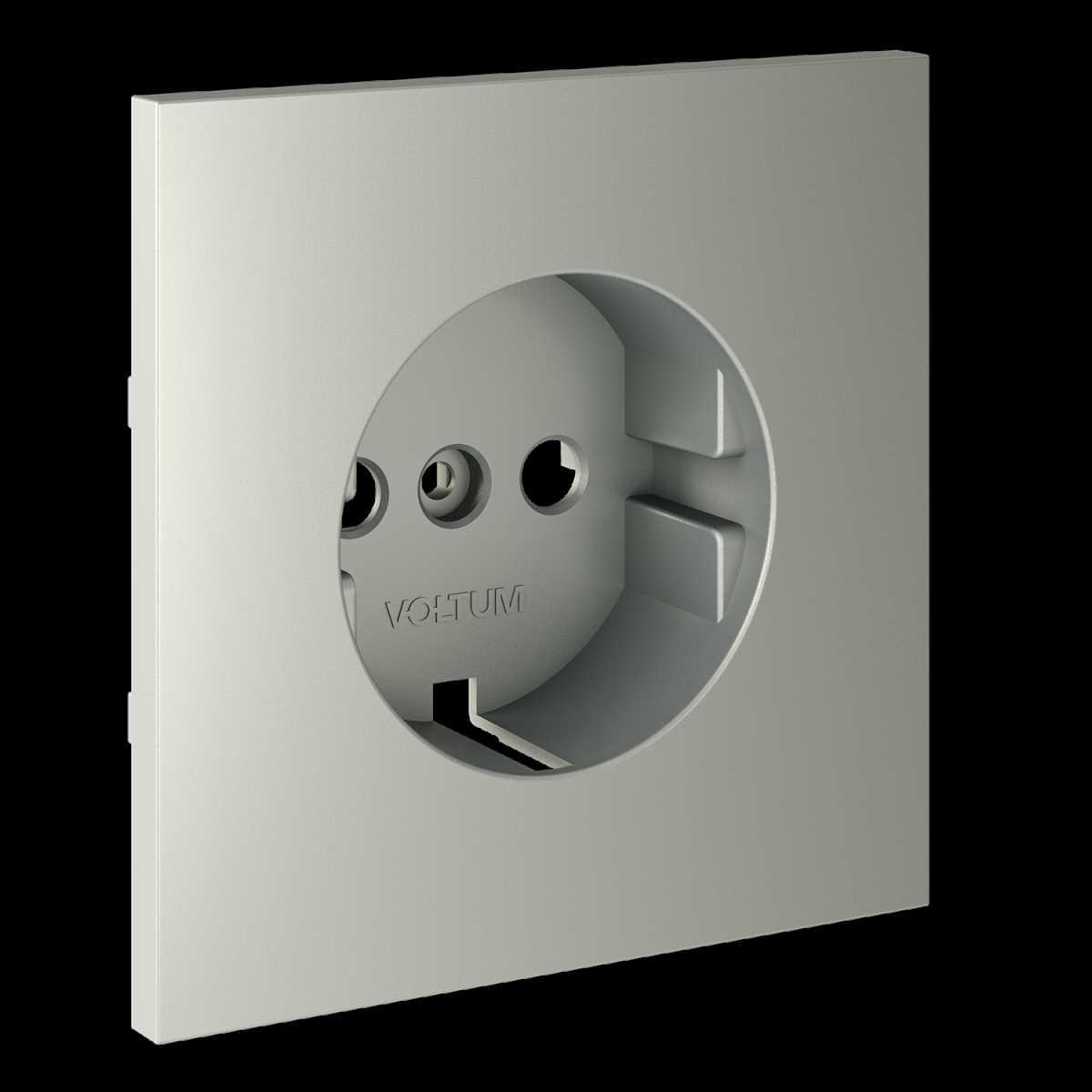 Накладка для розетки с заземлением S70 (сталь) Voltum VLS000605