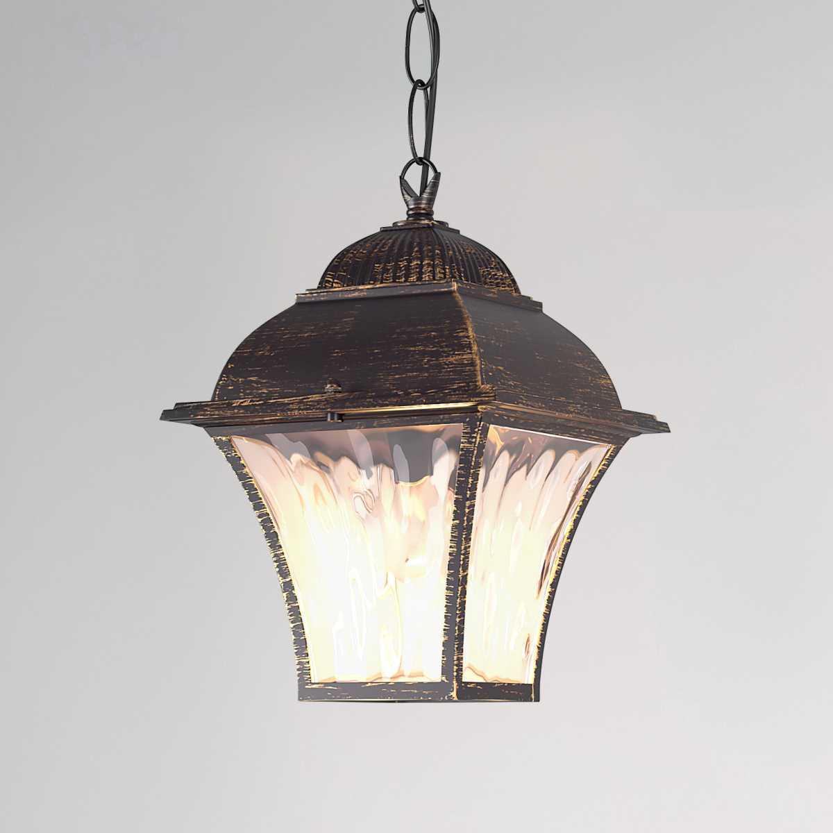 Уличный подвесной cветильник Elektrostandard Apus H черное золото GL 1009H a043115