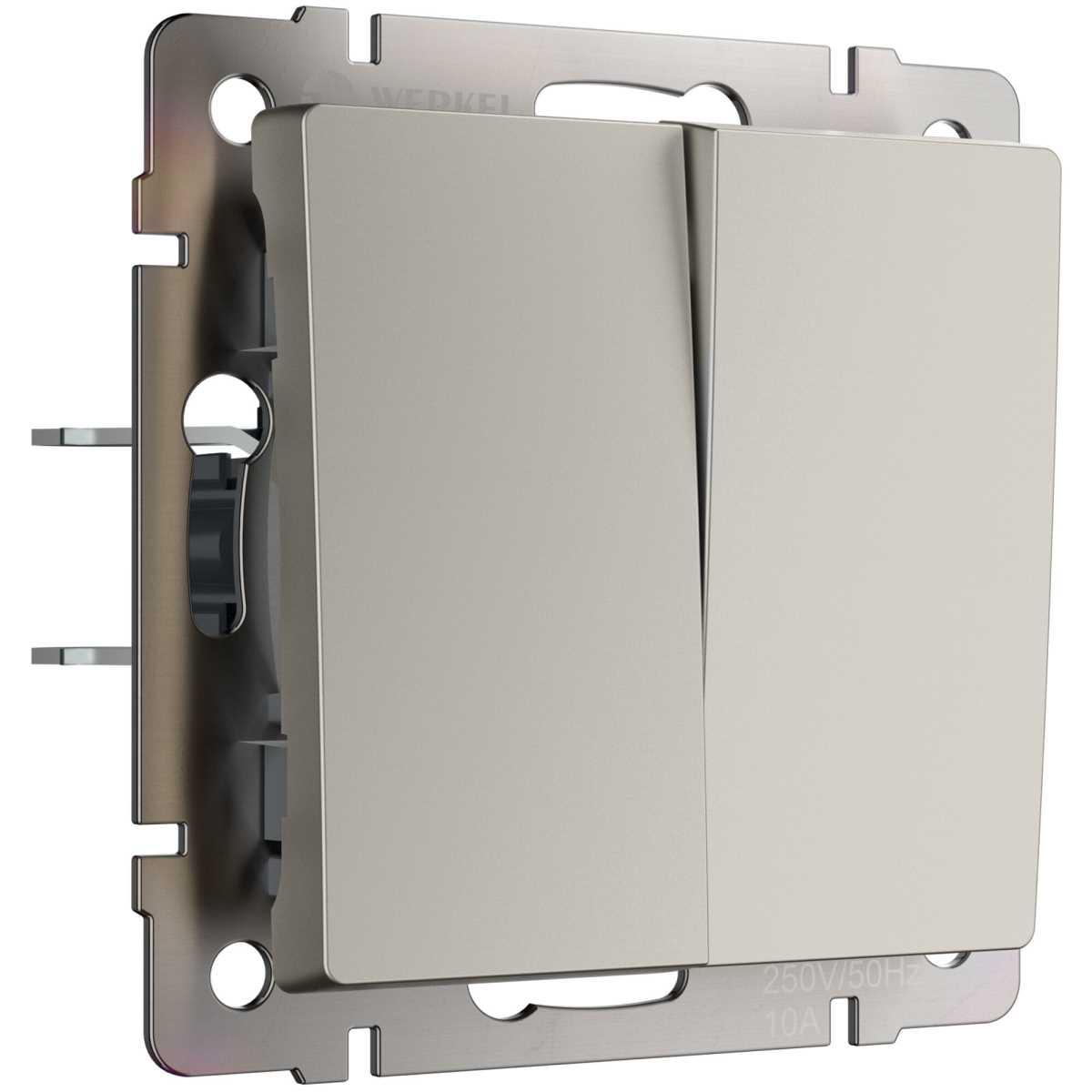 Выключатель двухклавишный проходной (дымчатый) W1222004/ a069458