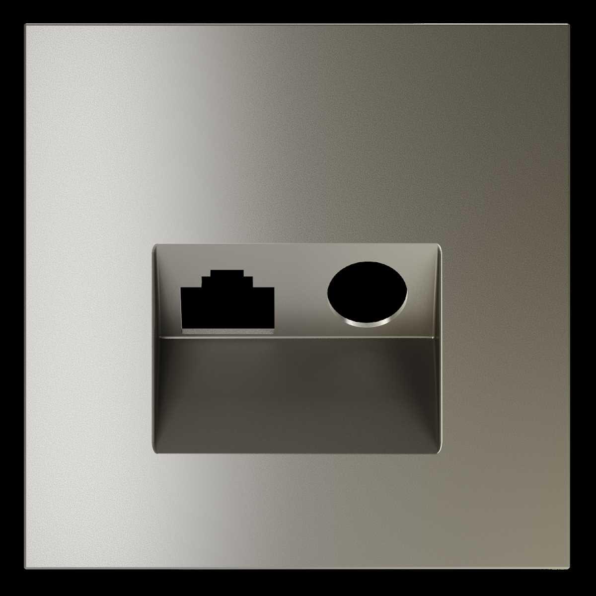 Накладка для розетки TV+RJ45 кат. 6, S70 (шелк) Voltum VLS002704