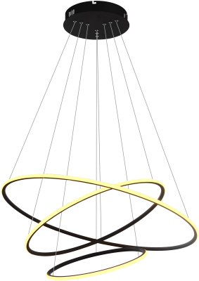 A2500SP-3BK люстра - черный белый / металл / 1xLED 1x93Вт / L80xW80xH5 / дл. цепи/шнура 120 см лампа