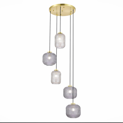 SL1154.303.05 Светильник подвесной ST-Luce Латунь/Дымчатый E27 5*60W