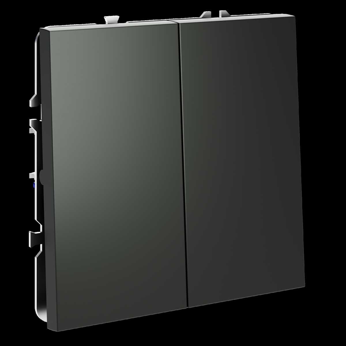 Перекрестный переключатель встраиваемый S70 двухклавишный 10А (титан) Voltum VLS020506