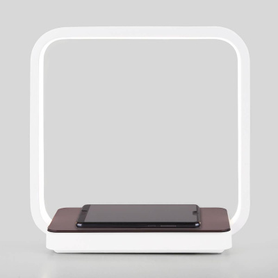 80502/1 коричневый Светодиодная настольная лампа с беспроводной зарядкой QI