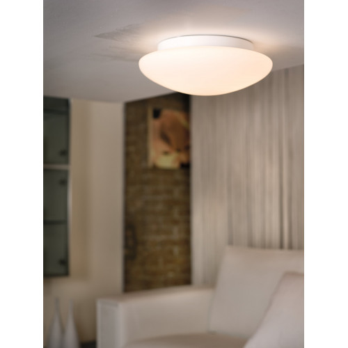 Светильник для ванной комнаты ELLA, 1х60W (E27), Ø200, сталь, белый/опаловое стекло