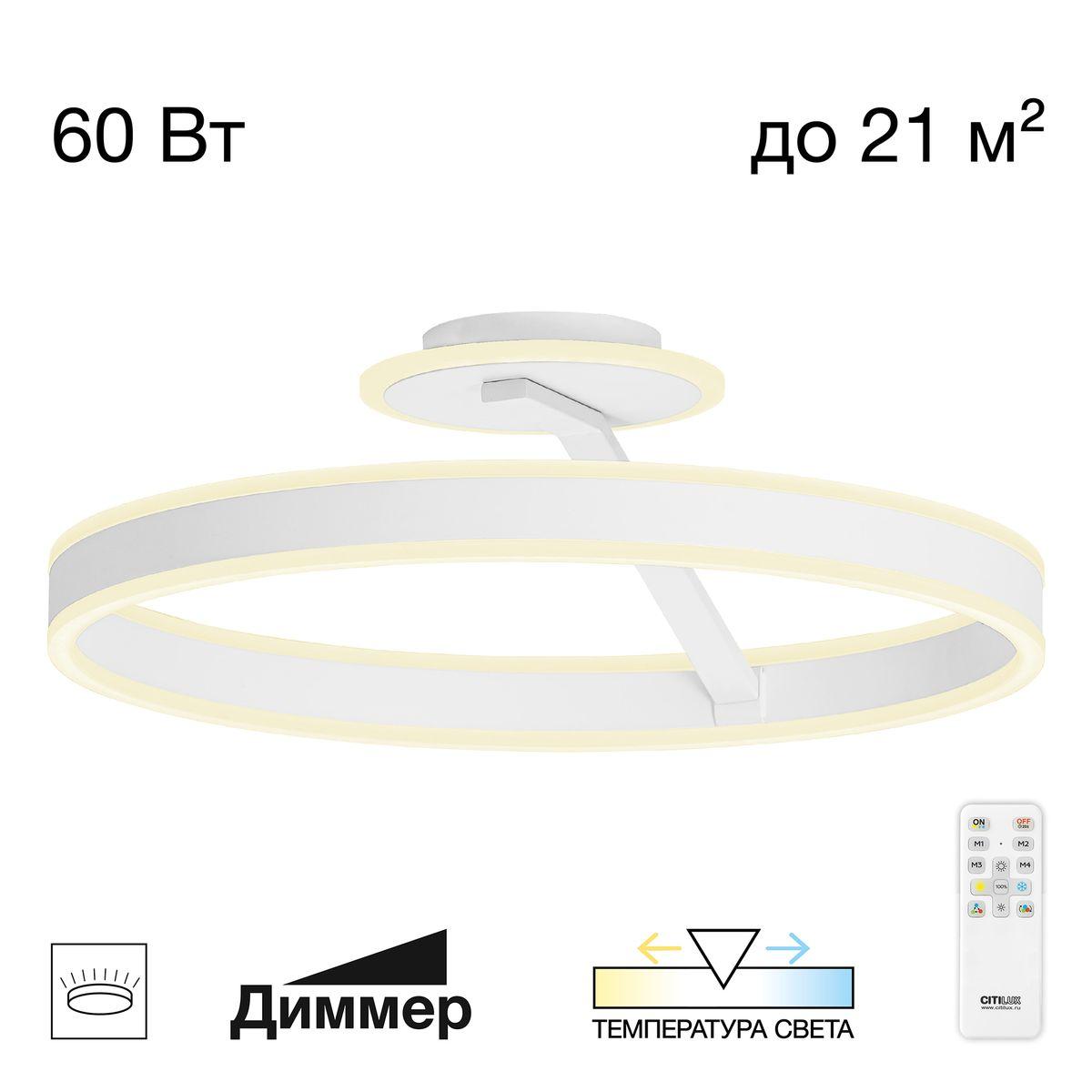 Потолочная светодиодная люстра Citilux Дуэт CL719750