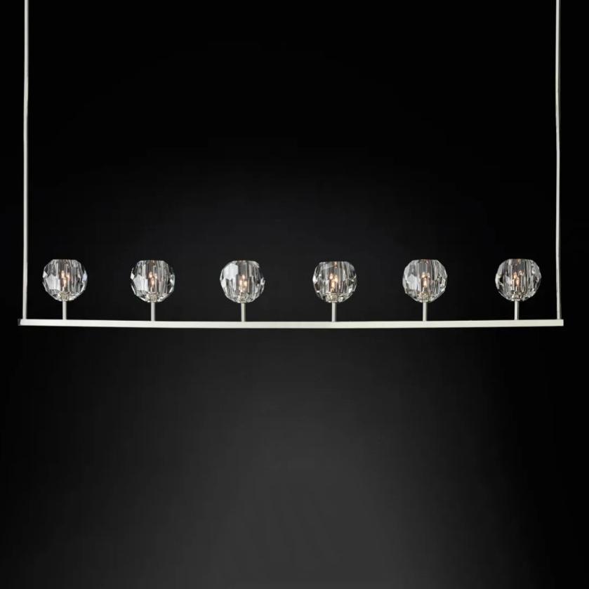 Подвесная люстра Imperium Loft Rh Boule De Cristal Linear Chandelier 6 Nickel 240203-22