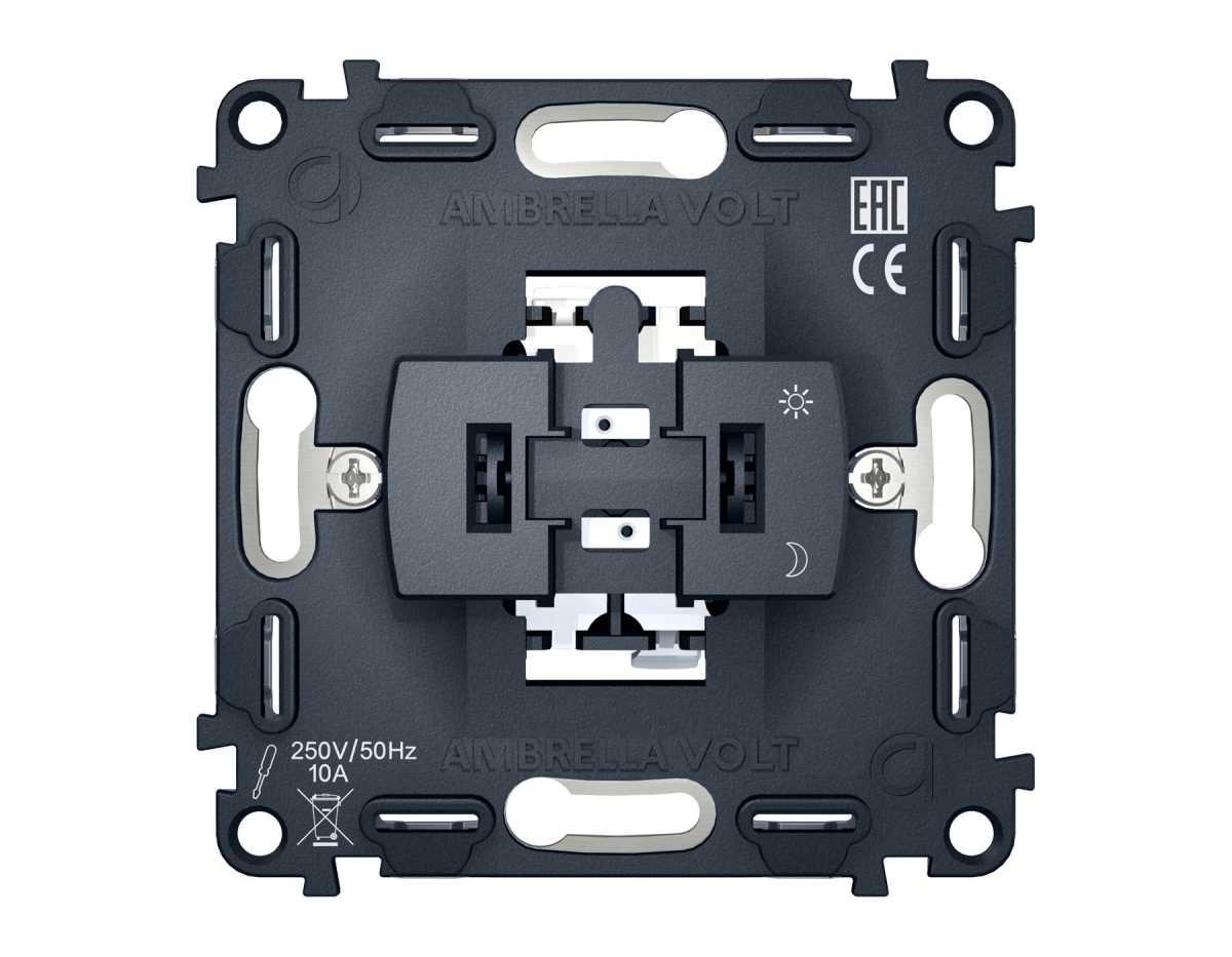 Механизм 1-клавишного выключателя с самовозвратом 10A-250V Ambrella Volt QUANT VM113