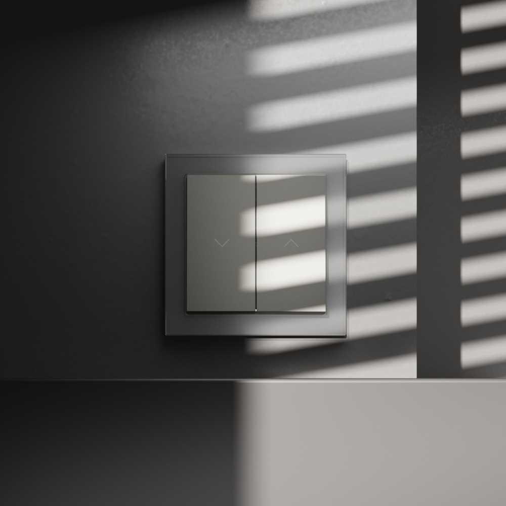 Выключатель встраиваемый S70 для жалюзи 10А, (сталь) Voltum VLS020705