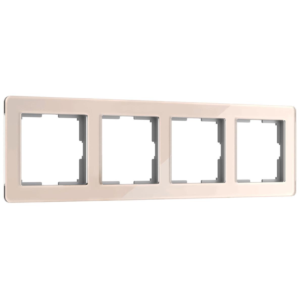 Рамка Werkel Acrylic на 4 поста айвори W0042743 4690389190551