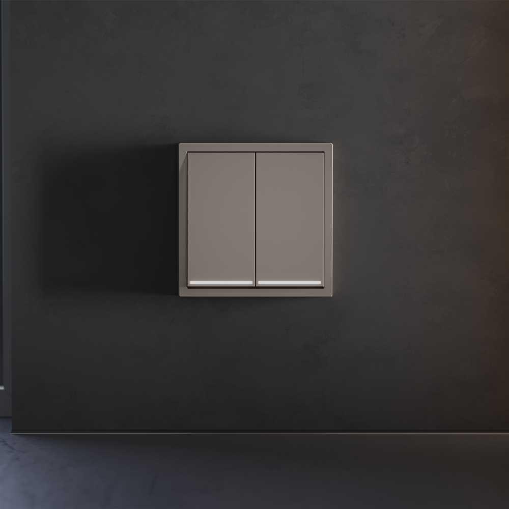 Клавиши для выключателя/переключателя двухклавишного с подсветкой, S70 (капучино) Voltum VLS000414