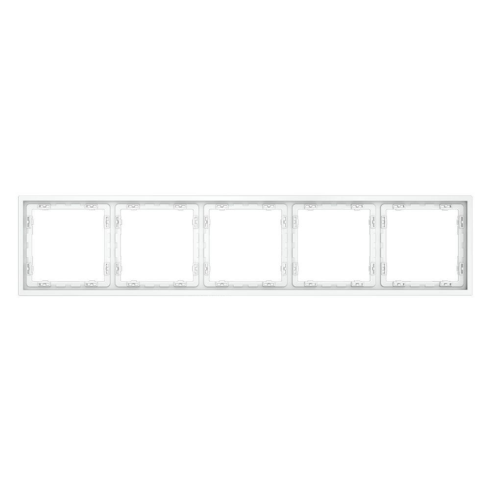 Рамка пластиковая Voltum S70 на 5 постов, (белый матовый) VLS100502