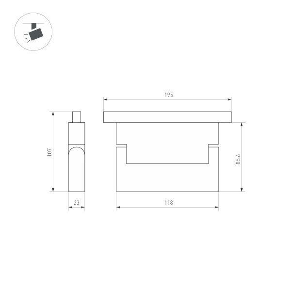 Трековый светодиодный светильник Arlight Mag-Orient-Flat-Fold-S195-6W Day4000 035853