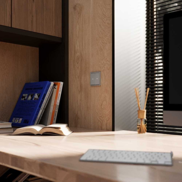 Выключатель встраиваемый S70 для жалюзи 10А, (сталь) Voltum VLS020705