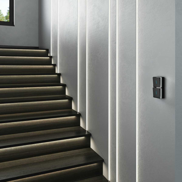 Выключатель одноклавишный с подсветкой Werkel Gallant черный/хром W5010135 4690389163845