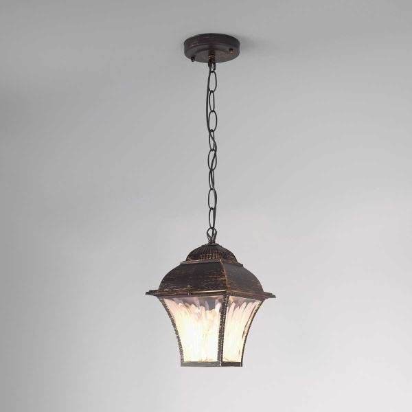 Уличный подвесной cветильник Elektrostandard Apus H черное золото GL 1009H a043115