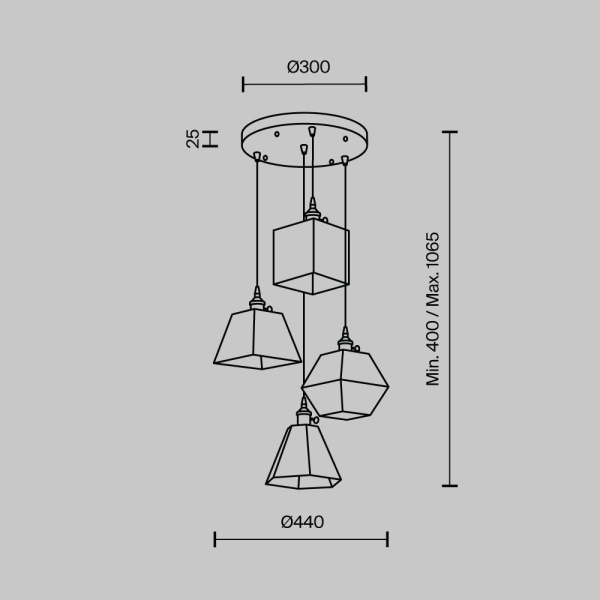 Подвесной светильник Modelux Modestyle MS.155.480 BS