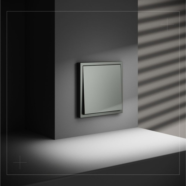 Перекрестный переключатель встраиваемый Voltum S70 одноклавишный 10А, (титан) VLS010506