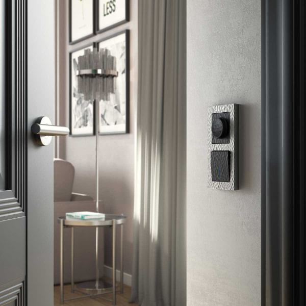 Выключатель Werkel Hammer одноклавишный с подсветкой черный W1210108 4690389162015