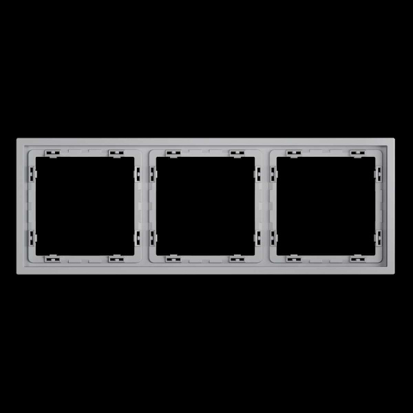 Рамка пластиковая S70 на 3 поста, (серый) Voltum VLS100316