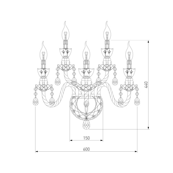 Бра Bogates 520/3+2 Strotskis