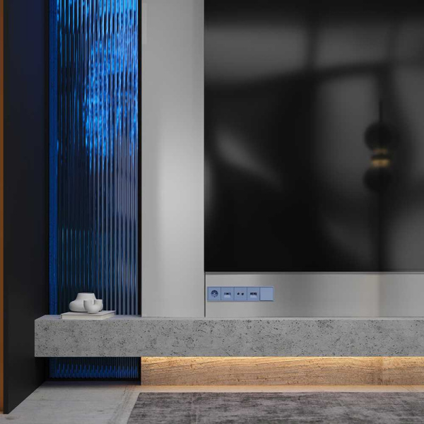 Накладка для розетки компьютерной RJ45 кат.6, S70 (деним) Voltum VLS001315