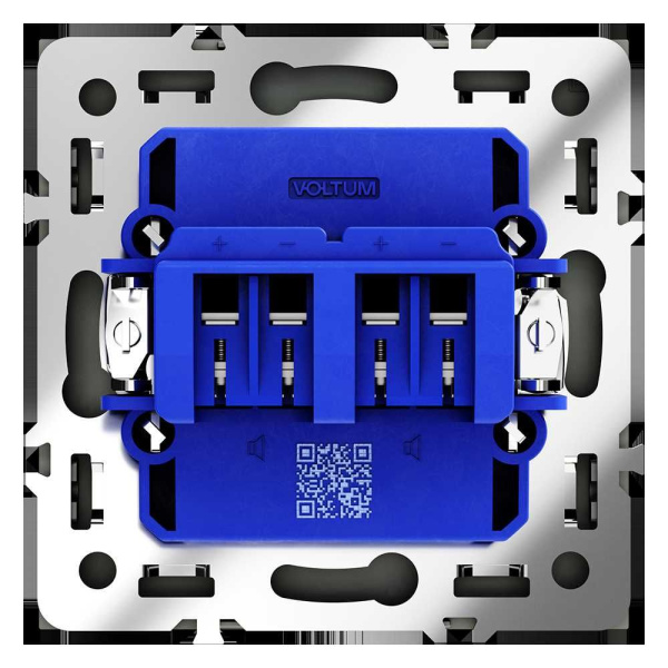 Розетка акустическая встраиваемая Voltum S70 4-местная, (титан) VLS060306