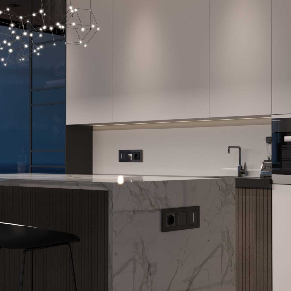 Сенсорный выключатель одноклавишный Werkel с подсветкой черный W4513008 4690389197918