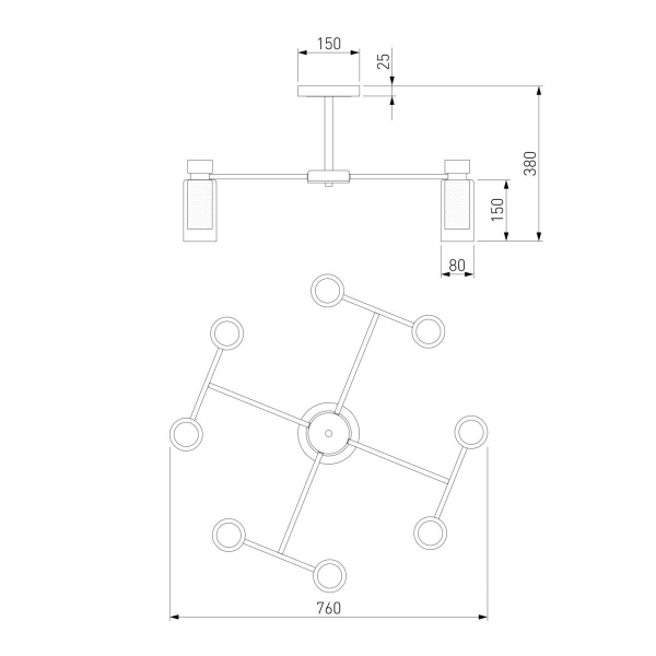 Потолочная люстра Eurosvet Amado 70115/8 черный