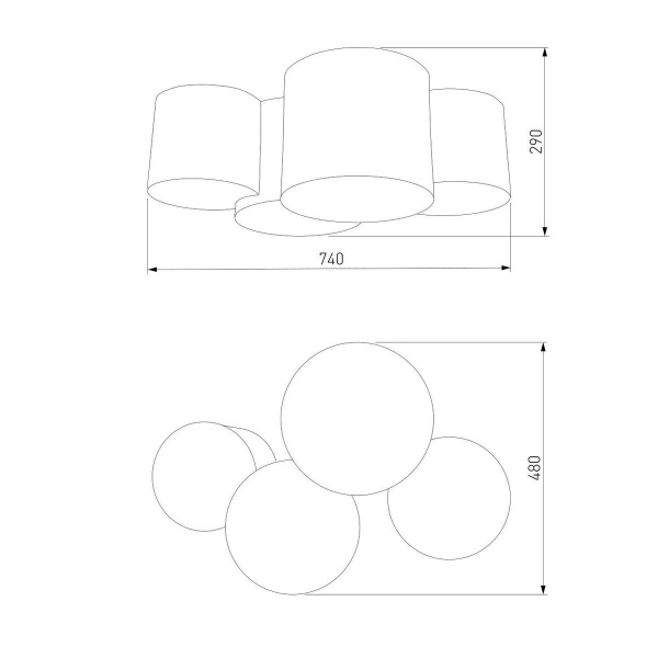 Потолочный светильник TK Lighting 3446 Mona Black/Gold