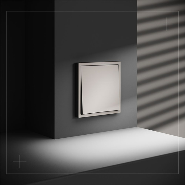 Перекрестный переключатель встраиваемый Voltum S70 одноклавишный 10А, (кашемир) VLS010503