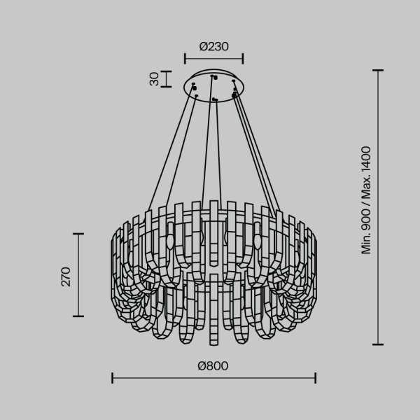 Подвесная люстра Modelux ML.6621.19 BS