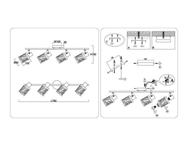 Настенно-потолочный спот Ambrella light TRADITIONAL TR8670