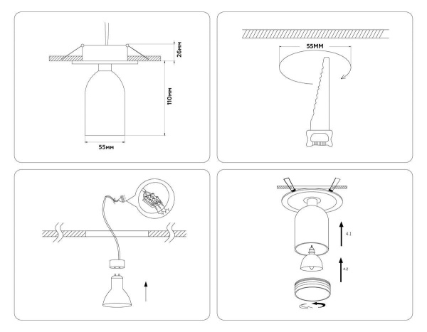 Встраиваемый спот Ambrella light Techno Spot Move TA1273