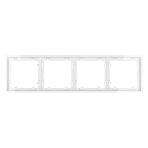 Рамка пластиковая Voltum S70 на 4 поста, (белый глянцевый) VLS100401