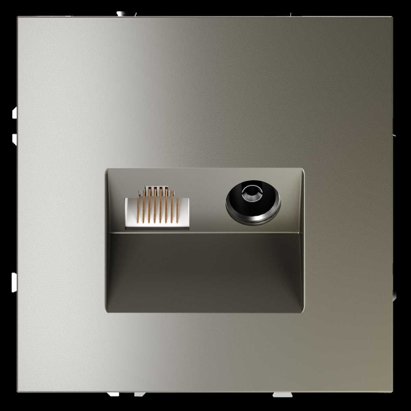 Розетка телевизионная встраиваемая Voltum S70 TV+RJ45 кат. 6 шелк VLS060704