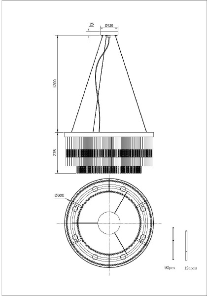 Подвесной светильник Divinare Brillante 6813/17 LM-8
