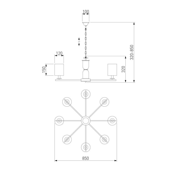 Подвесная люстра Eurosvet Caprera 60146/8 никель Smart