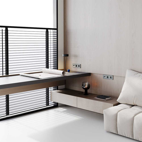 Розетка компьютерная встраиваемая Voltum S70 двойная RJ45+RJ45 кат.6, (титан) VLS060206