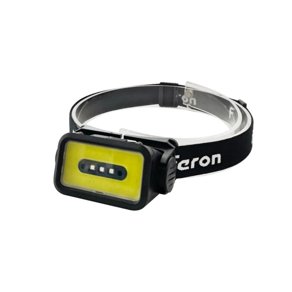 Фонарь налобный Feron TH2315 c аккумулятором 5W 2000mAh IP44 USB type-C ABS пластик 51620